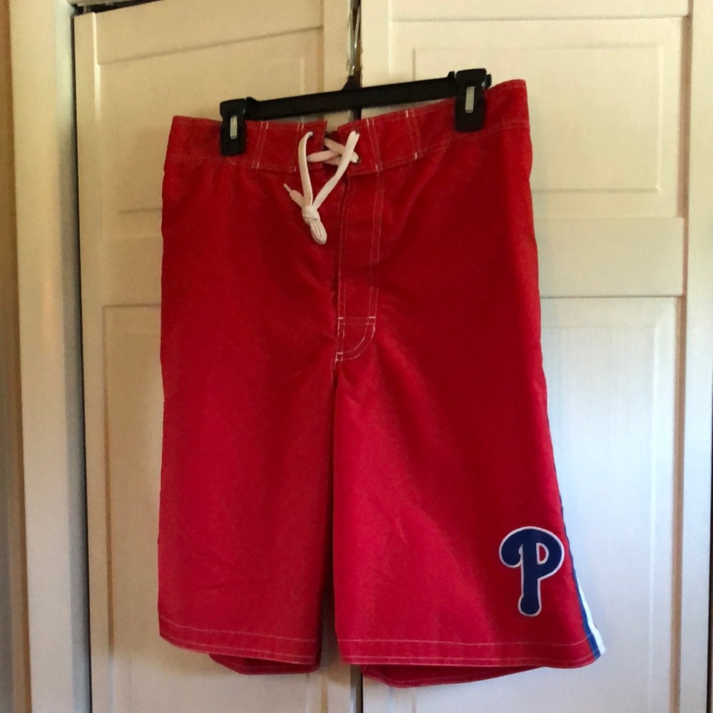 Genuine Merchandise Red Men's Board Phillies Shorts or swim trunks. L. NWOT